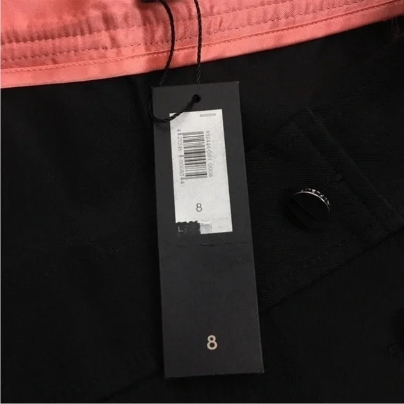 BANANA REPUBLIC Sloan Pencil Skirt Black Sailor Buttons Minimalist Size 8 NWT - Picture 9 of 13